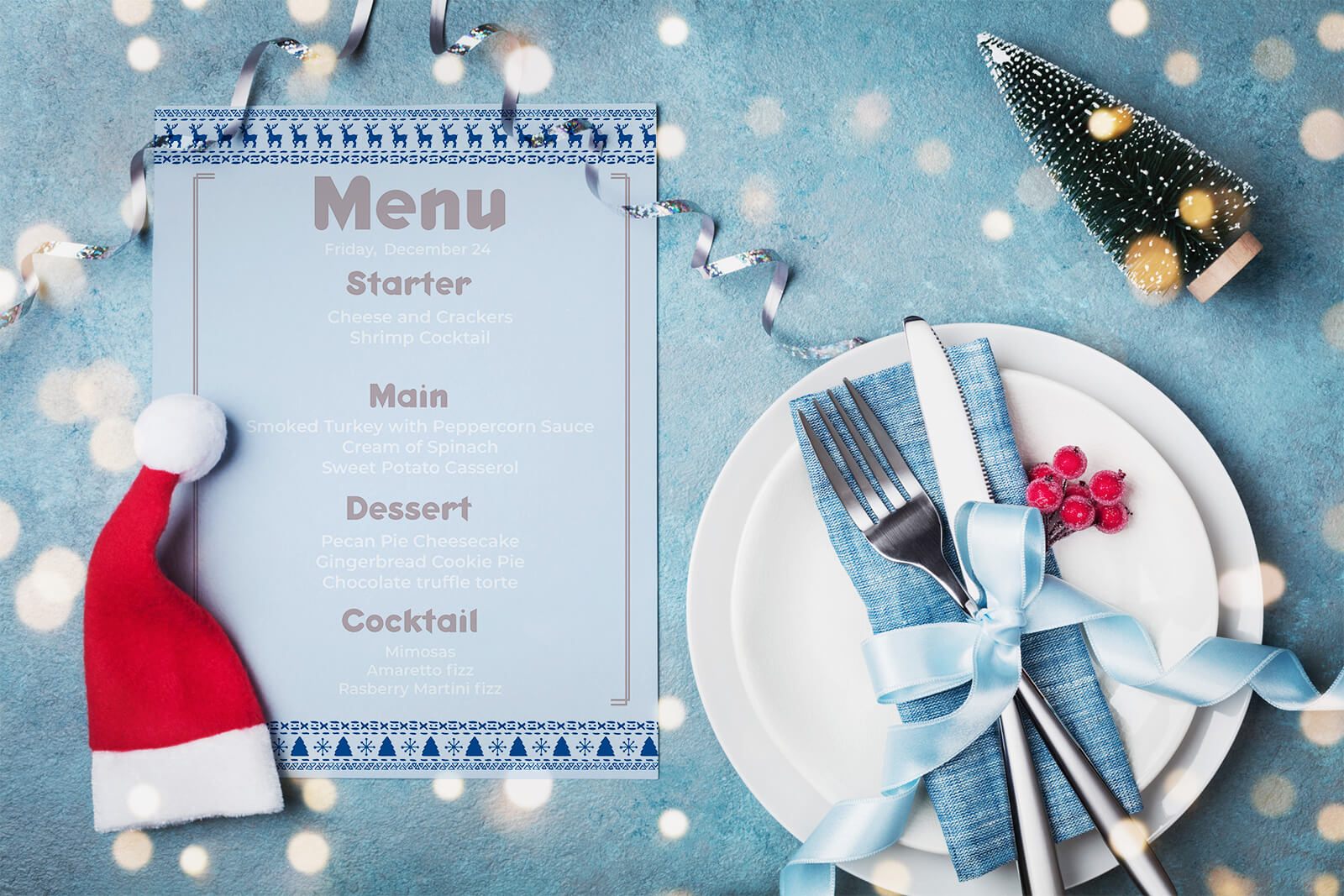 Create Festive Holiday Feasts With Printable Christmas Menus pertaining to Free Printable Christmas Dinner Menu Template