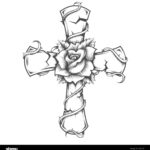 Cross With Rose Tattoo Hi Res Stock Photography And Images   Alamy Regarding Free Printable Cross Tattoo Designs