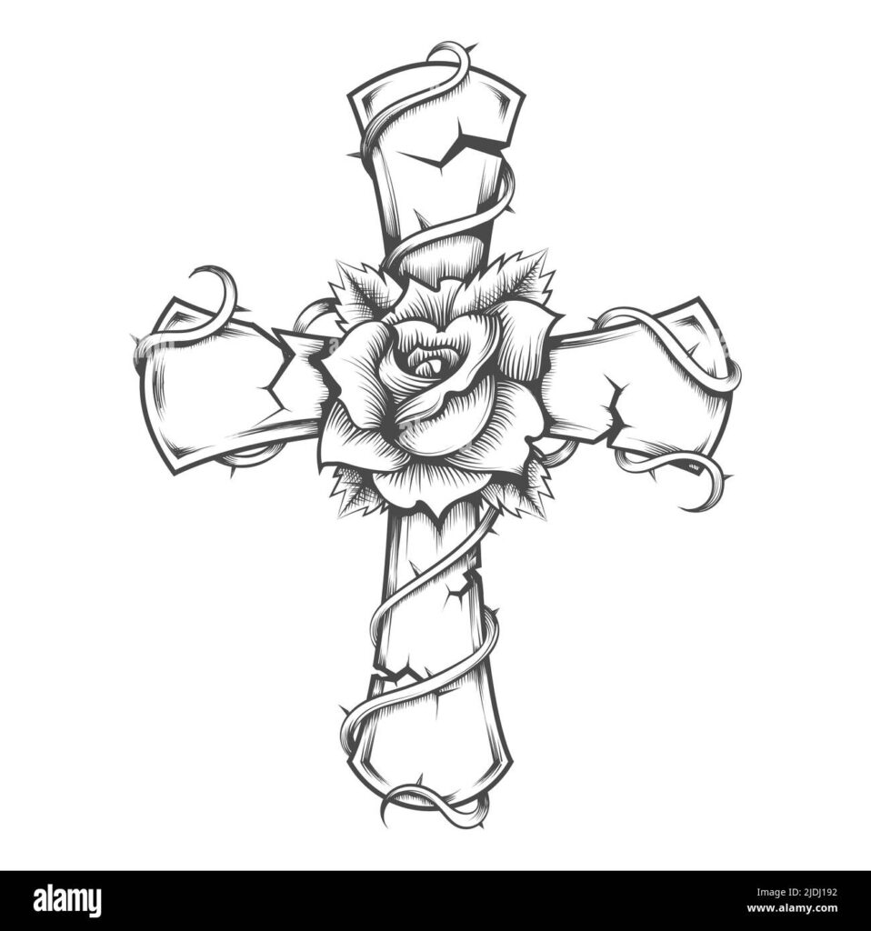 Cross With Rose Tattoo Hi Res Stock Photography And Images Alamy Regarding Free Printable Cross Tattoo Designs Cross With Rose Tattoo Hi Res Stock Photography And Images Alamy Regarding Free Printable Cross Tattoo Designs