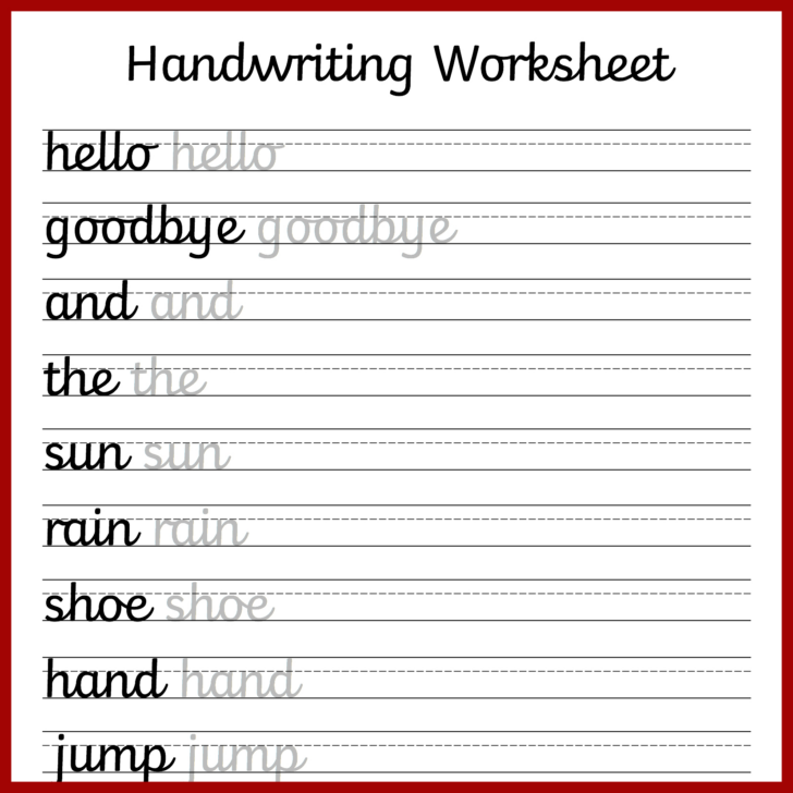 Free Printable Cursive Handwriting Worksheets