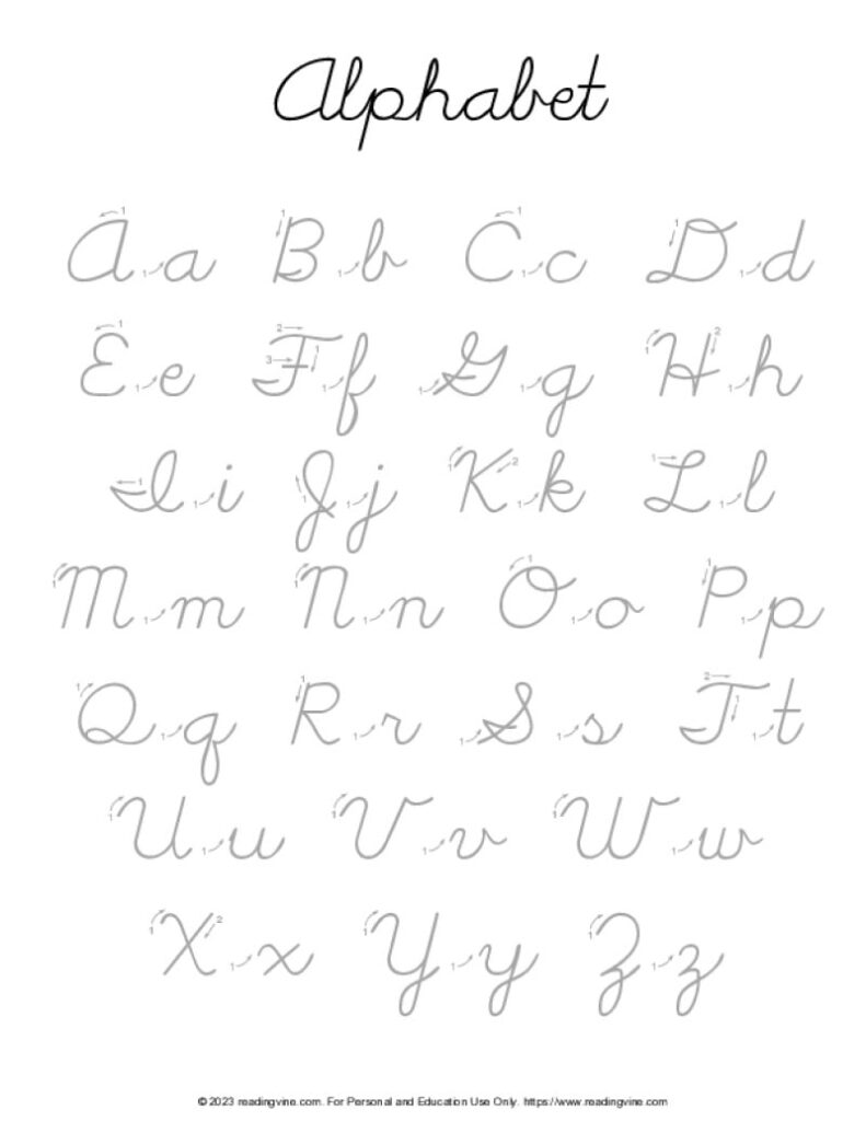 Cursive Writing Practice Sheets (Pdf) Readingvine Within Free Printable Cursive Practice Cursive Writing Practice Sheets (Pdf) Readingvine Within Free Printable Cursive Practice