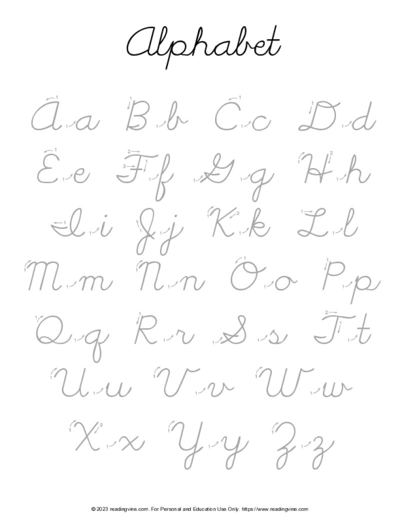 Cursive Writing Practice Sheets (Pdf) - Readingvine within Free Printable Cursive Practice