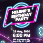 Customize 163+ Neon Party Invitations Templates Online   Canva Throughout Free Printable Glow In The Dark Birthday Party Invitations