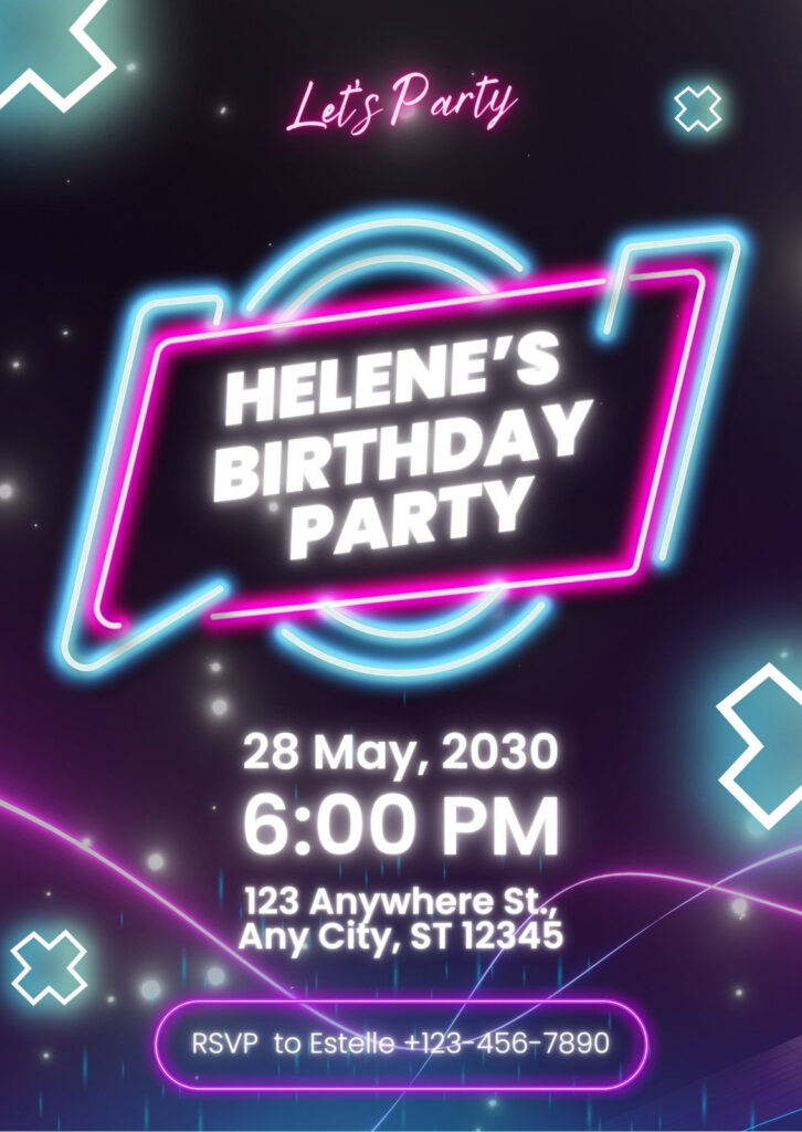 Customize 163+ Neon Party Invitations Templates Online Canva Throughout Free Printable Glow In The Dark Birthday Party Invitations Customize 163+ Neon Party Invitations Templates Online Canva Throughout Free Printable Glow In The Dark Birthday Party Invitations