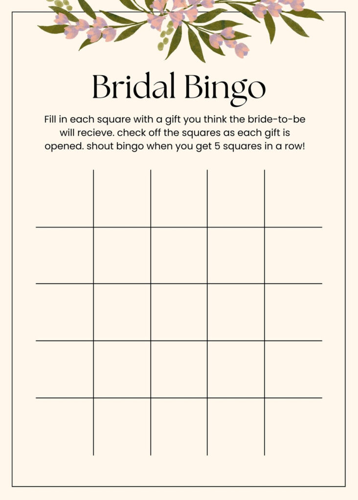 Customize 45+ Bridal Shower Bingo Card Templates Online Canva Inside Free Printable Bridal Shower Bingo Customize 45+ Bridal Shower Bingo Card Templates Online Canva Inside Free Printable Bridal Shower Bingo