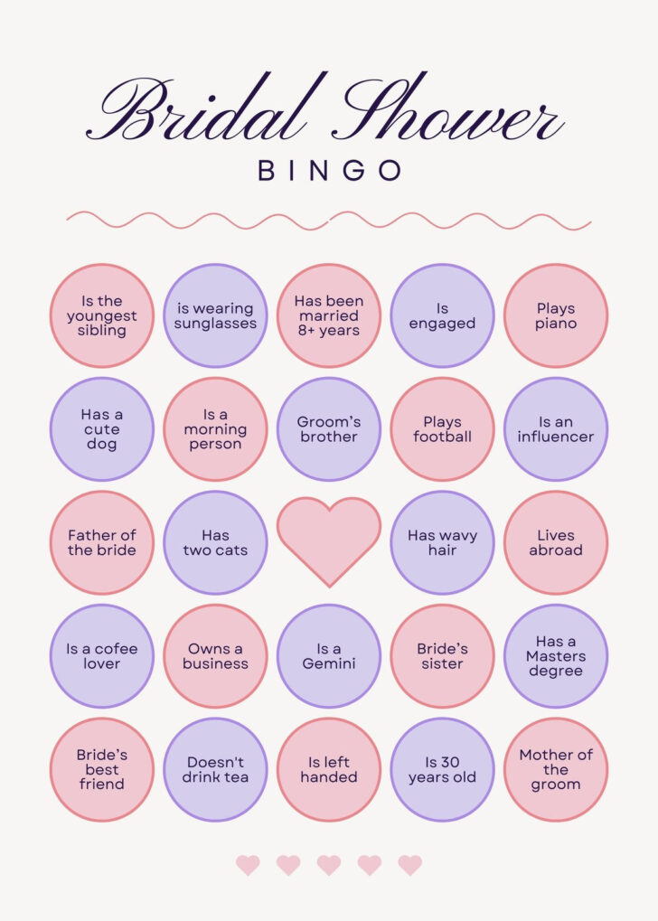 Free Printable Bridal Shower Bingo