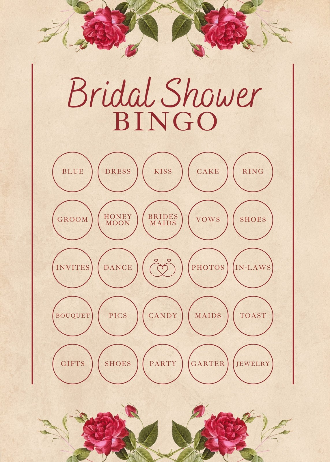 Customize 45+ Bridal Shower Bingo Card Templates Online - Canva with Free Printable Bridal Shower Bingo
