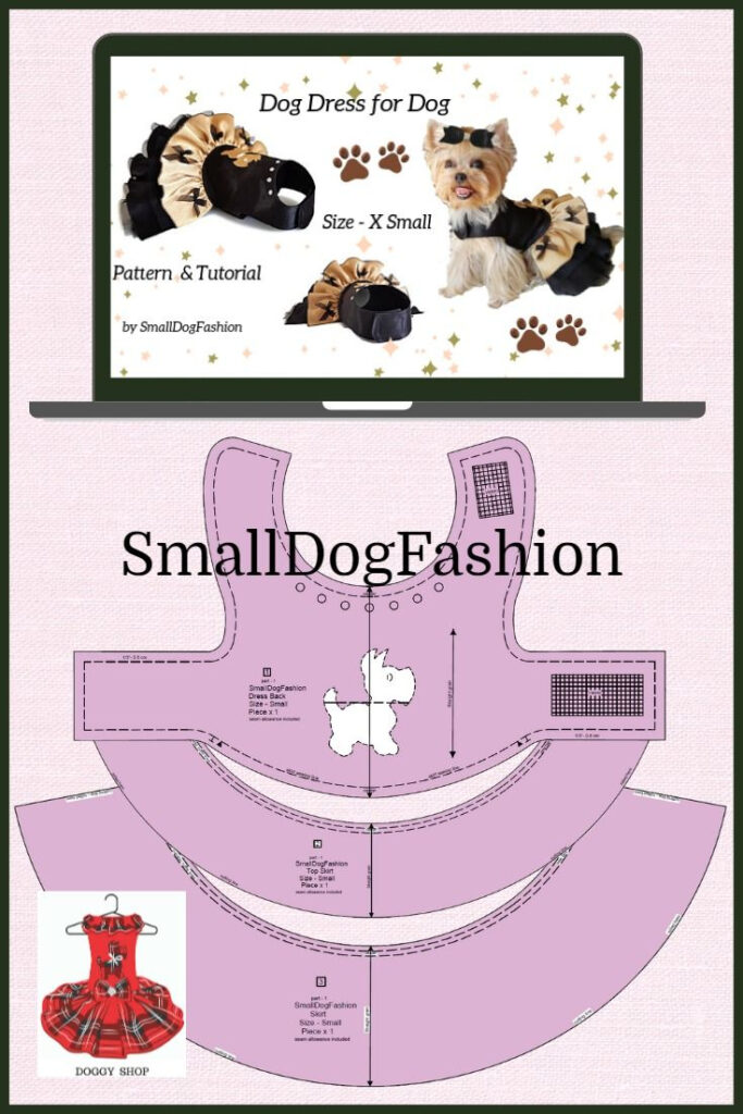 Cute Dog Dress With Dog Applique Pdf Sewing Pattern For X Small Regarding Free Printable Sewing Patterns For Dog Clothes Cute Dog Dress With Dog Applique Pdf Sewing Pattern For X Small Regarding Free Printable Sewing Patterns For Dog Clothes