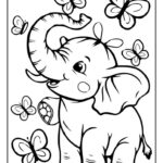 Cute Elephant Coloring Pages For Kids To Print Intended For Free Printable Elephant Pictures