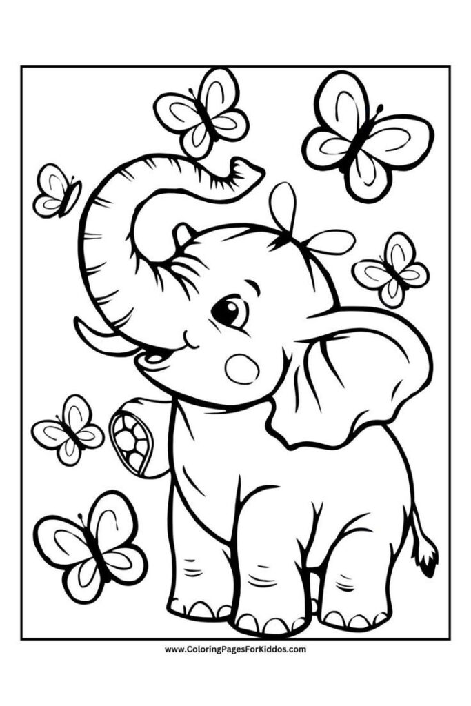 Cute Elephant Coloring Pages For Kids To Print Intended For Free Printable Elephant Pictures Cute Elephant Coloring Pages For Kids To Print Intended For Free Printable Elephant Pictures