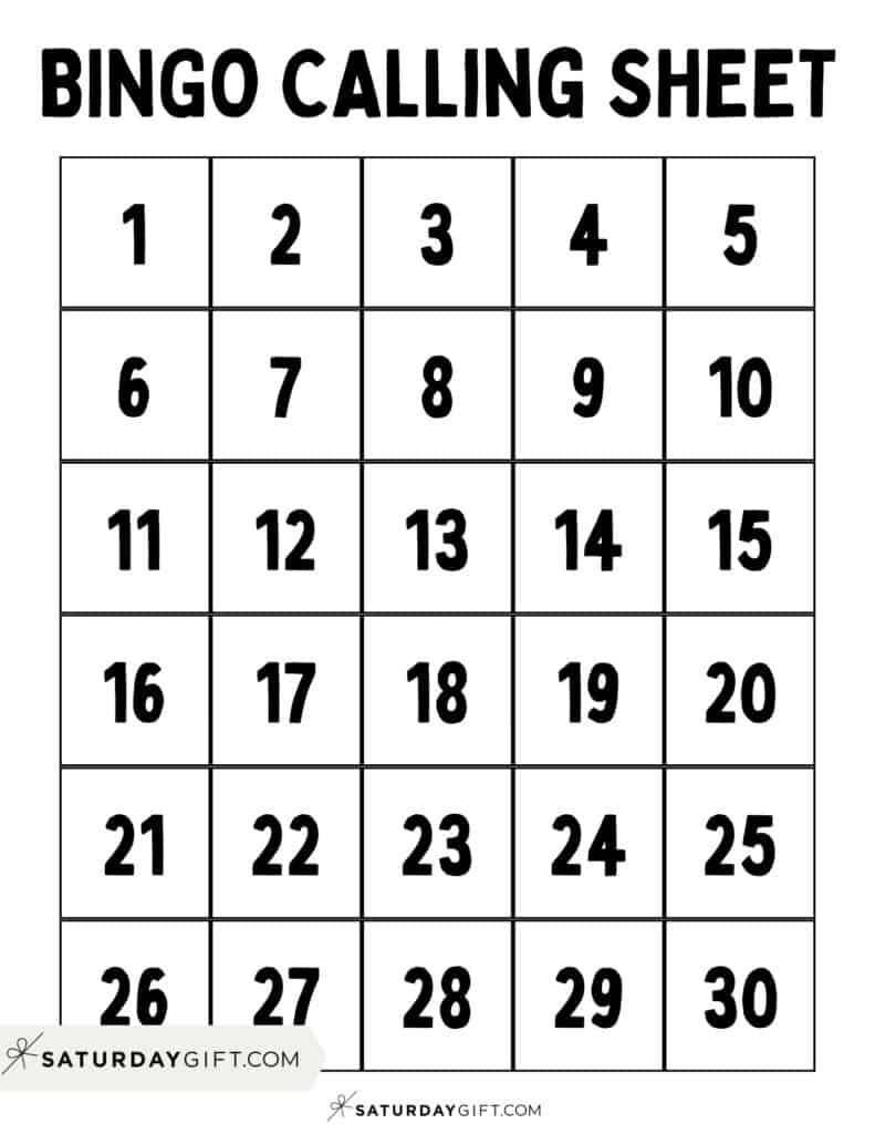 Cute &amp;amp; Free Printable Bingo Cards - 30 Cards + Calling Sheet with Free Printable Bingo Cards Random Numbers