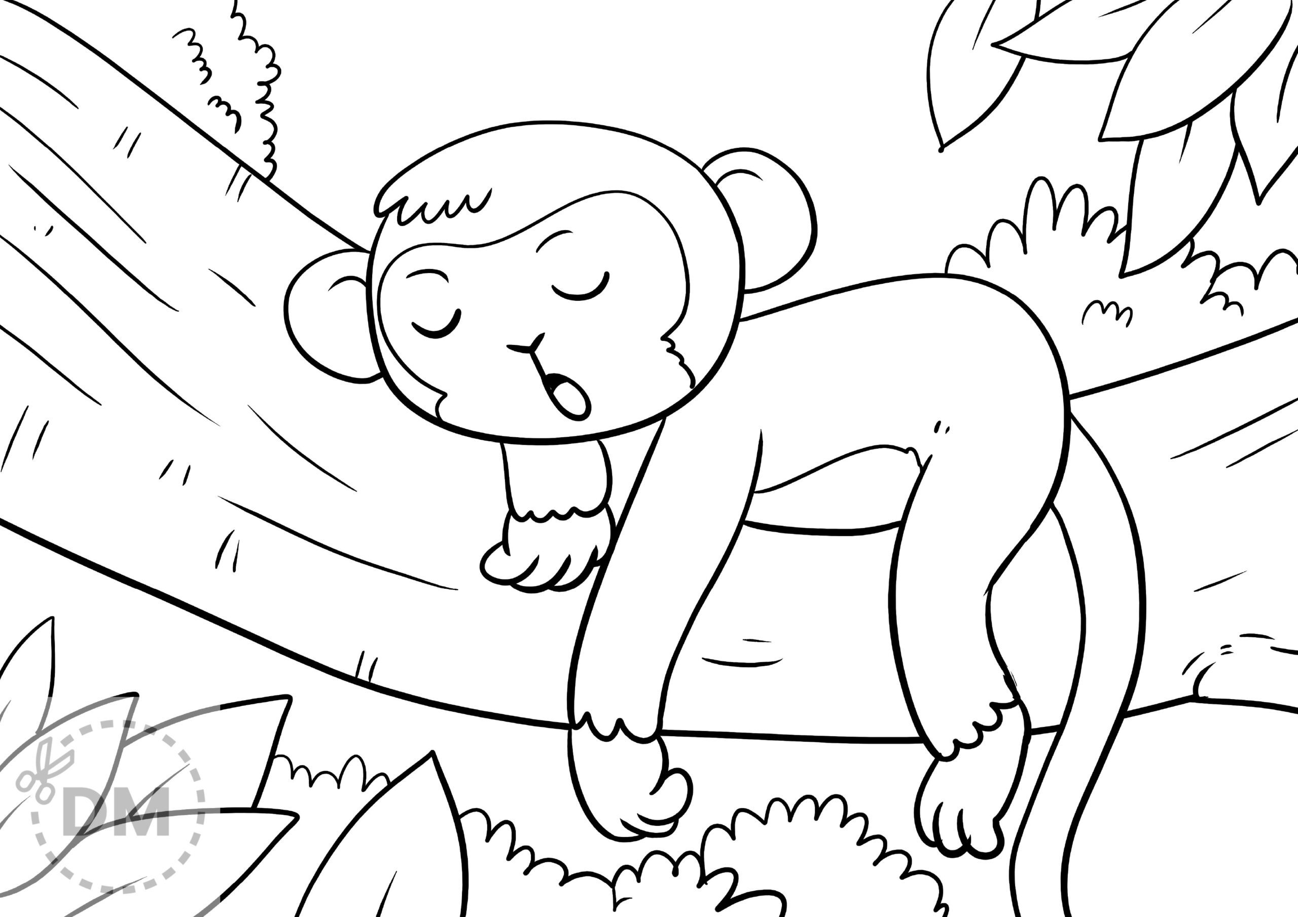 Cute Monkey Coloring Page | Free Printable Sheet - Diy-Magazine regarding Free Printable Monkey Coloring Sheets