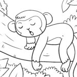 Cute Monkey Coloring Page | Free Printable Sheet   Diy Magazine With Regard To Free Printable Monkey Coloring Pages