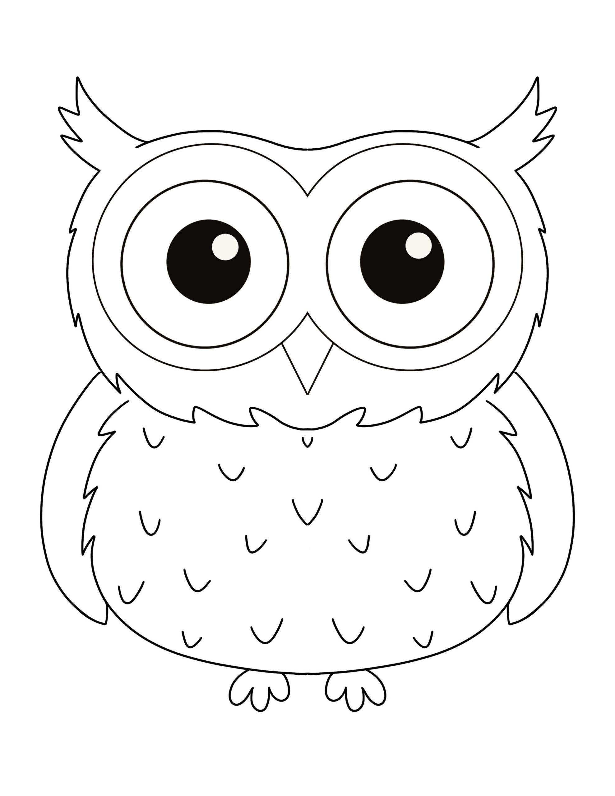 Cute Owl Coloring Page For Kids, Digital Download Full Page Owl inside Free Printable Owl Coloring Sheets