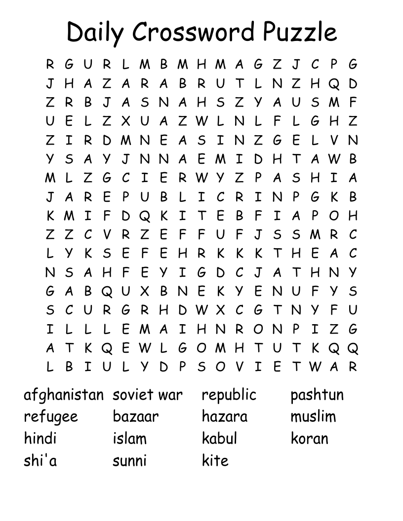 Daily Crossword Puzzle Word Search - Wordmint - Worksheets Library regarding Free Daily Online Printable Crossword Puzzles