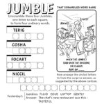 Daily Jumble Printable   Worksheets Library Pertaining To Free Printable Jumbles
