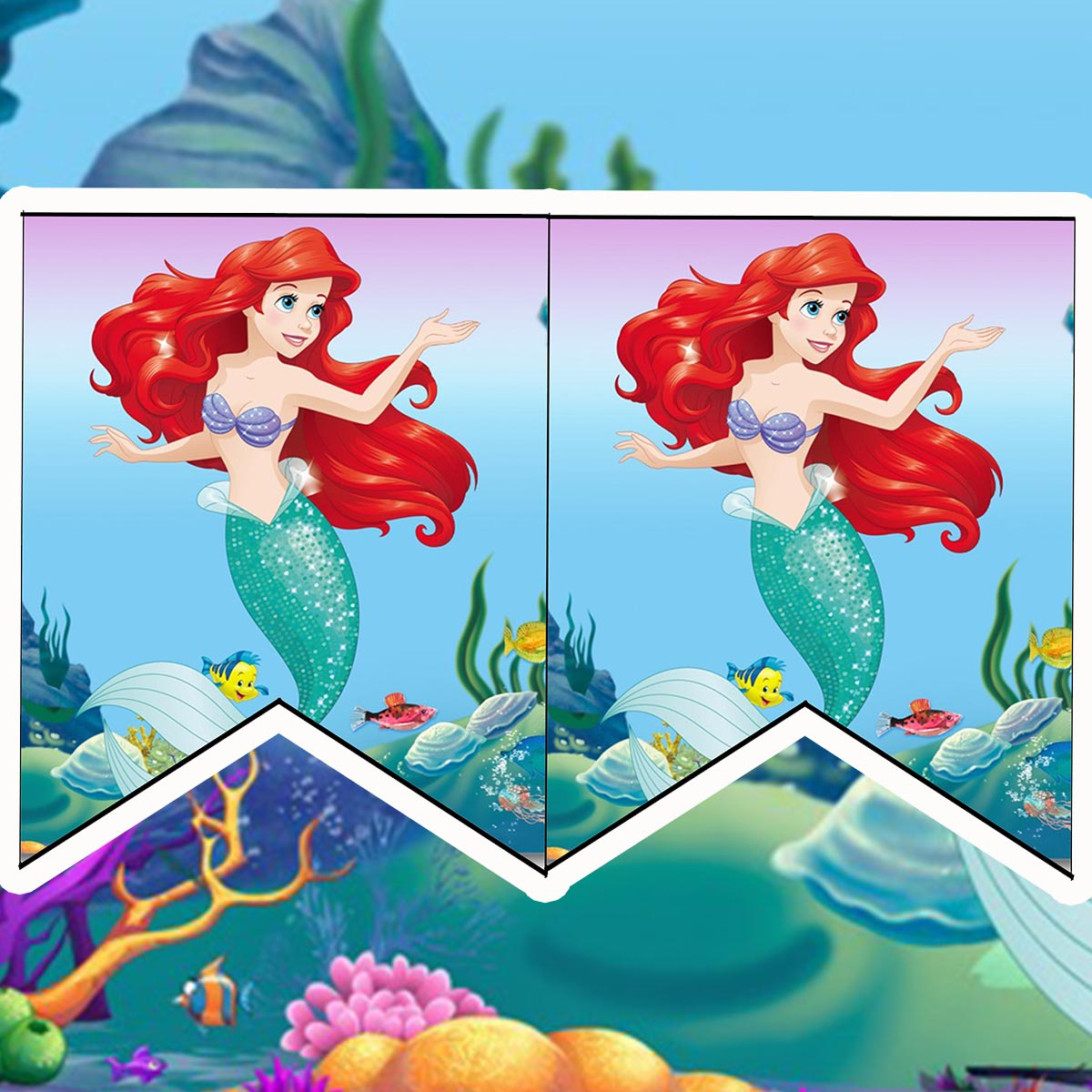 Daisy Celebrates: Little Mermaid Birthday Party Printable Files in Free Printable Little Mermaid Birthday Banner