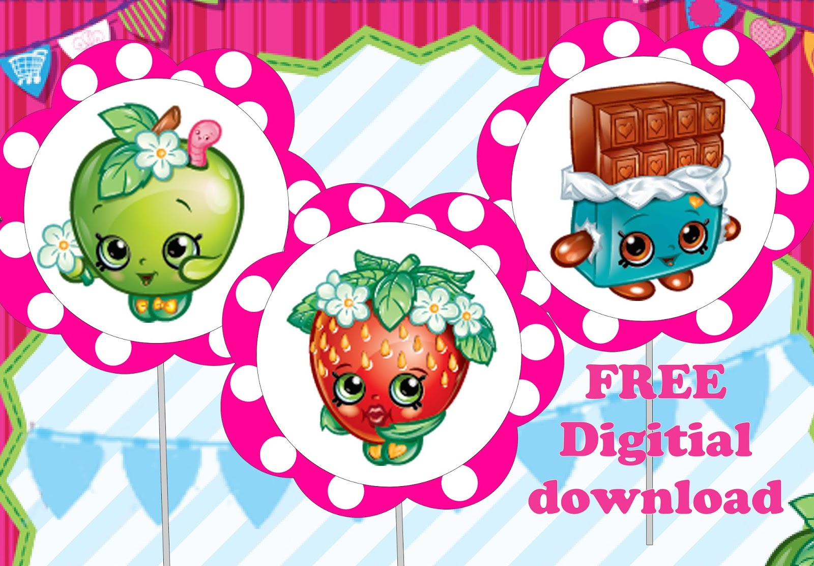 Daisy Celebrates: Shopkins Birthday Party Printable Centerpiece for Shopkins Banner Printable Free