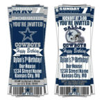 Dallas Cowboys Birthday Ticket Style Invite Custom For Free Printable Dallas Cowboys Birthday Invitations