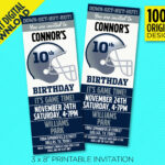 Dallas Football Team Birthday Party Printable Ticket Invitation Inside Free Printable Dallas Cowboys Birthday Invitations
