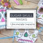 Day Of The Dead Masks  Free Printable Sugar Skull Masks   The Intended For Free Printable Sugar Skull Day Of The Dead Mask