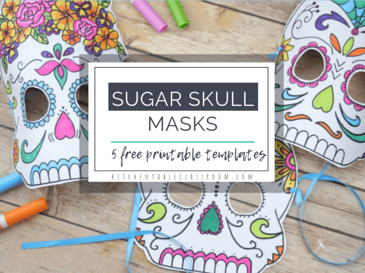 Free Printable Sugar Skull Day of the Dead Mask