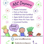 Daycare Advertising Flyer, Now Enrolling Daycare Flyer Intended For Free Printable Home Daycare Flyers