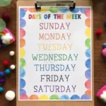 Days Of The Week Chart: Rainbow Style {Free Printable Download With Regard To Free Printable Days Of The Week