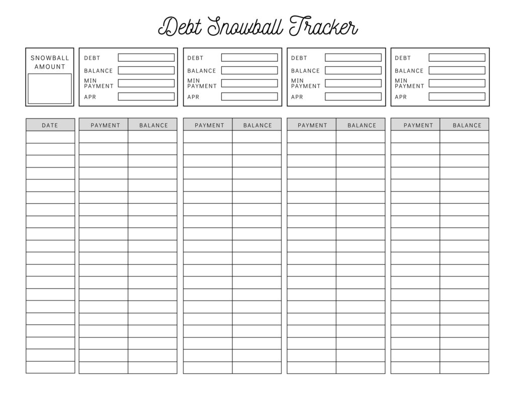 Debt Snowball Tracker Printable | Debt Payment Worksheet | Debt With Free Printable Debt Snowball Worksheet