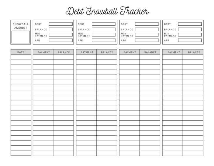 Free Printable Debt Snowball Worksheet