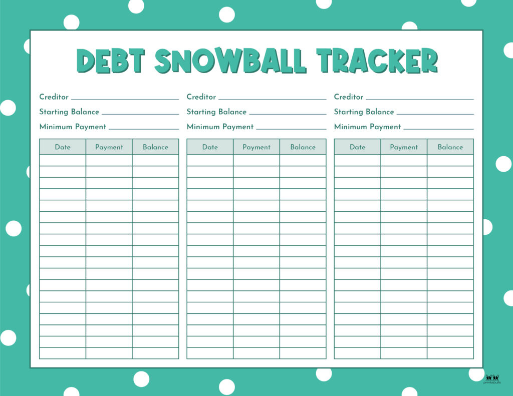 Debt Trackers &amp;amp; Debt Snowball Worksheets - 35 Pages | Printabulls intended for Free Printable Debt Snowball Worksheet