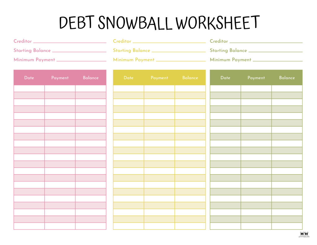 Debt Trackers &amp;amp; Debt Snowball Worksheets - 35 Pages | Printabulls with Free Printable Debt Snowball Worksheet