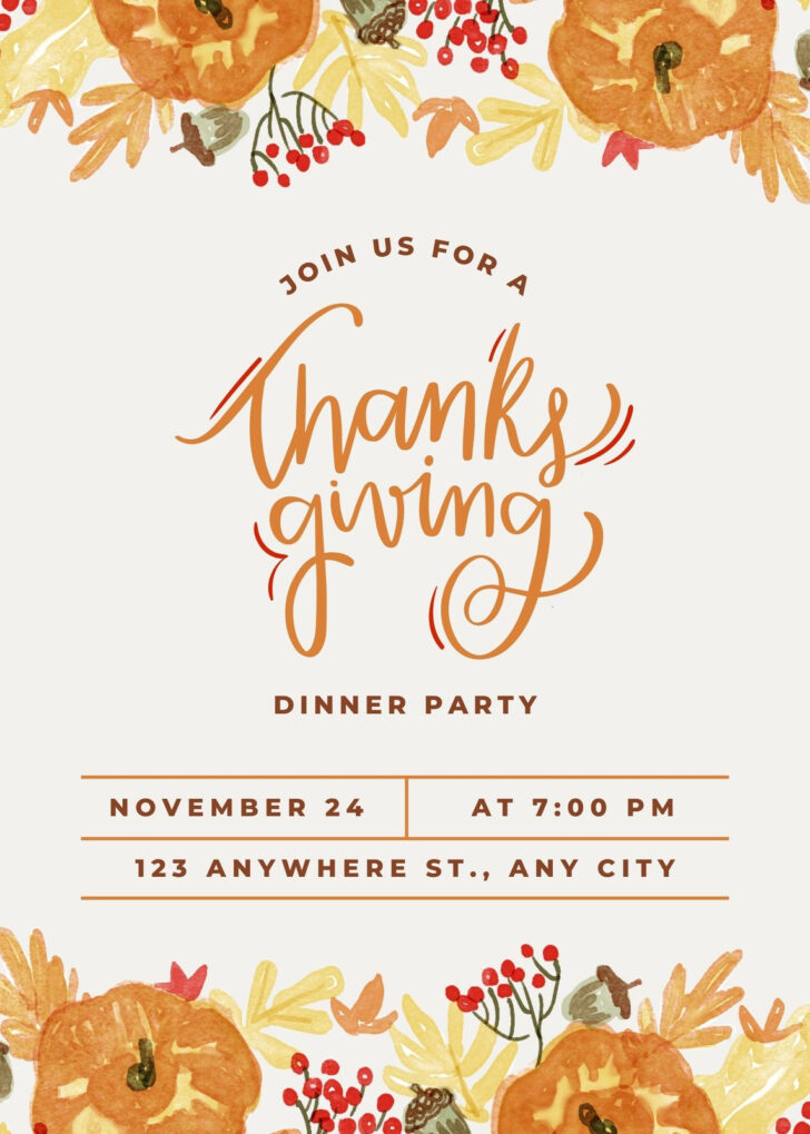 Free Printable Thanksgiving Invitation Templates Free Printable Thanksgiving Invitation Templates