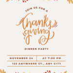 Design And Print Portrait Thanksgiving Invitations | Canva With Regard To Free Printable Thanksgiving Invitations