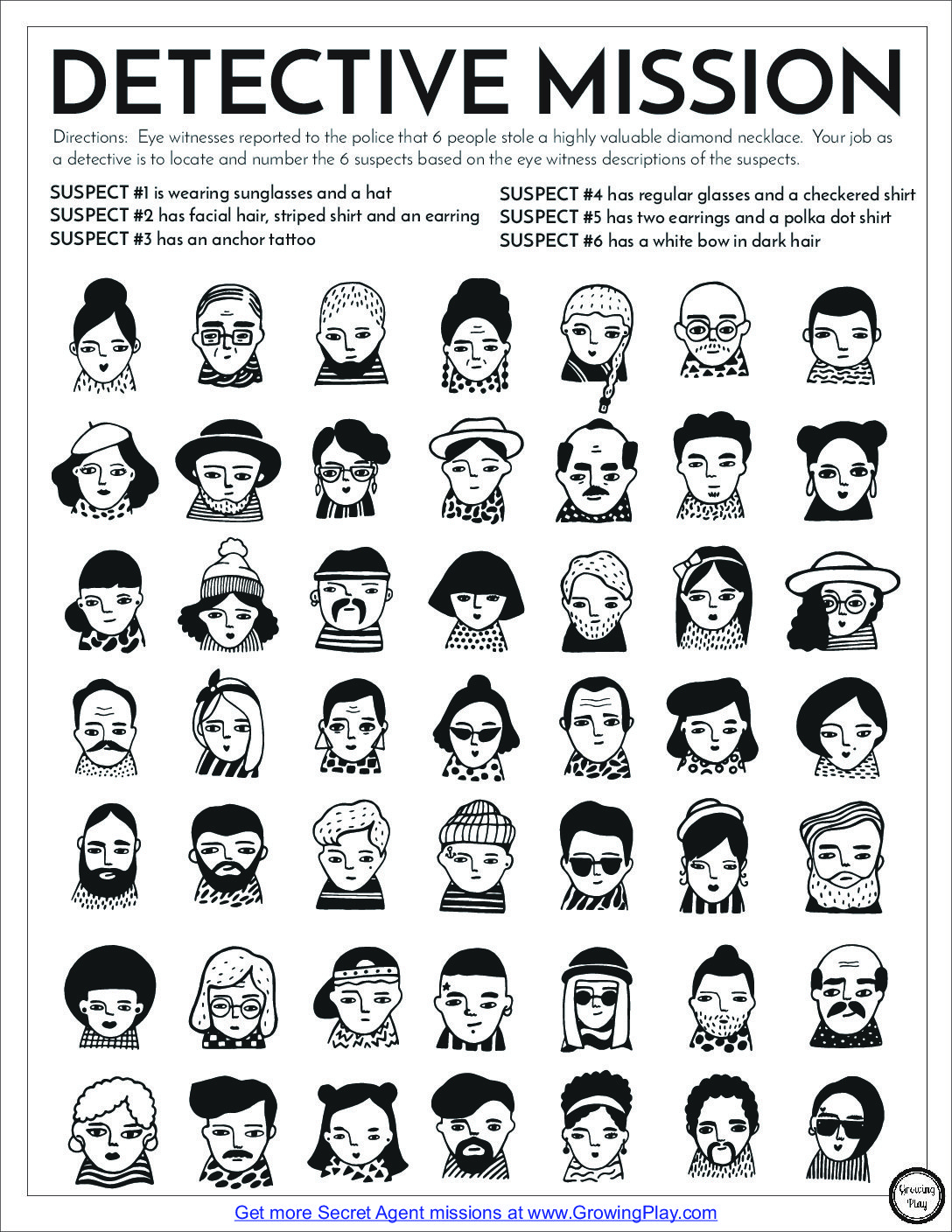 Detective-Mission-From-Growing-Play - Growing Play for Free Printable Detective Games