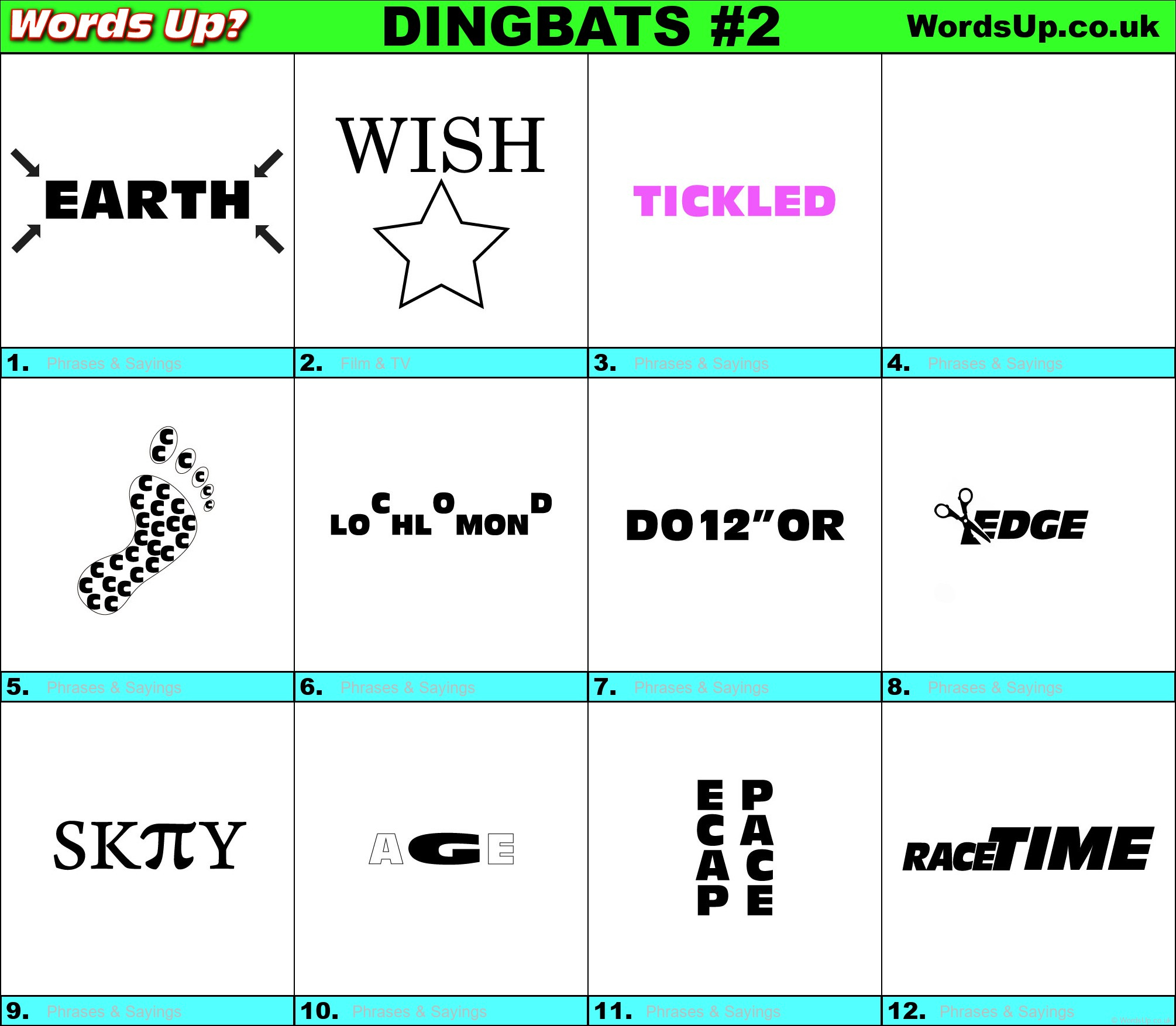 Dingbats Quiz #2 » Find The Answers To Over 730 Dingbats! » Words regarding Free Printable Dingbats Puzzles