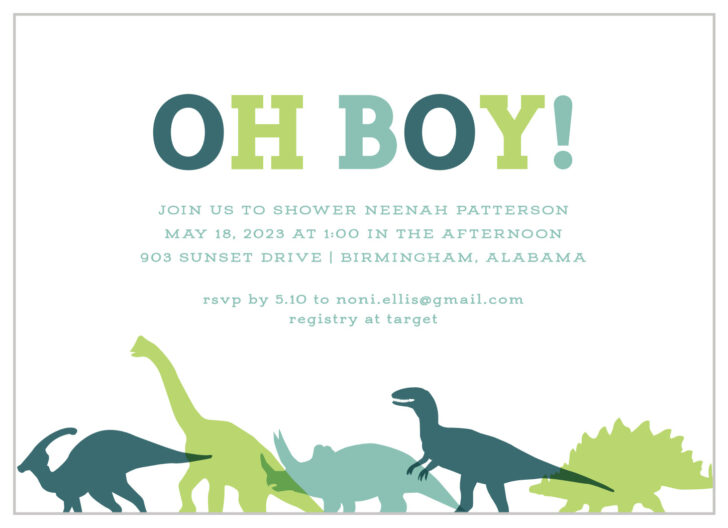 Free Printable Dinosaur Baby Shower Invitations