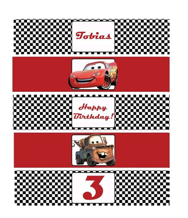 Free Printable Cars Water Bottle Labels