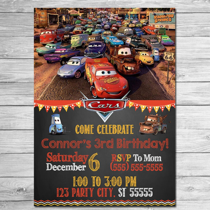 Free Printable Disney Cars Birthday Party Invitations