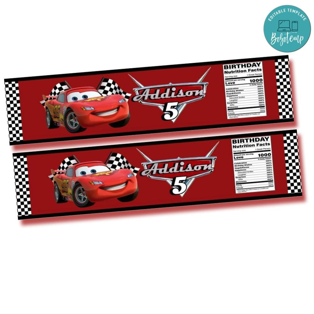 Disney Cars Water Bottle Label Template Diy | Bobotemp for Free Printable Cars Water Bottle Labels