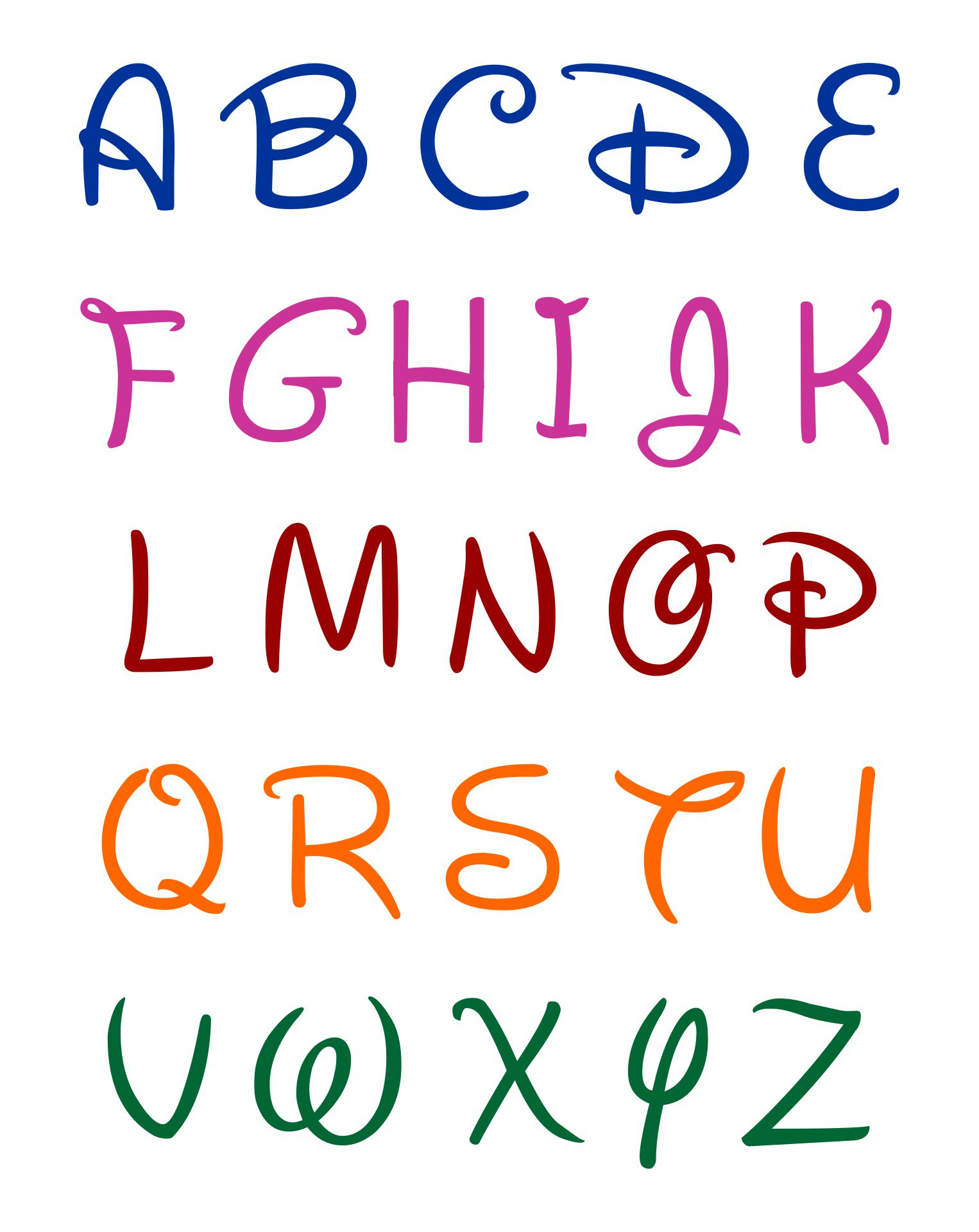 Disney Letters Printable - Printable Party Favors with regard to Free Printable Disney Alphabet Letters