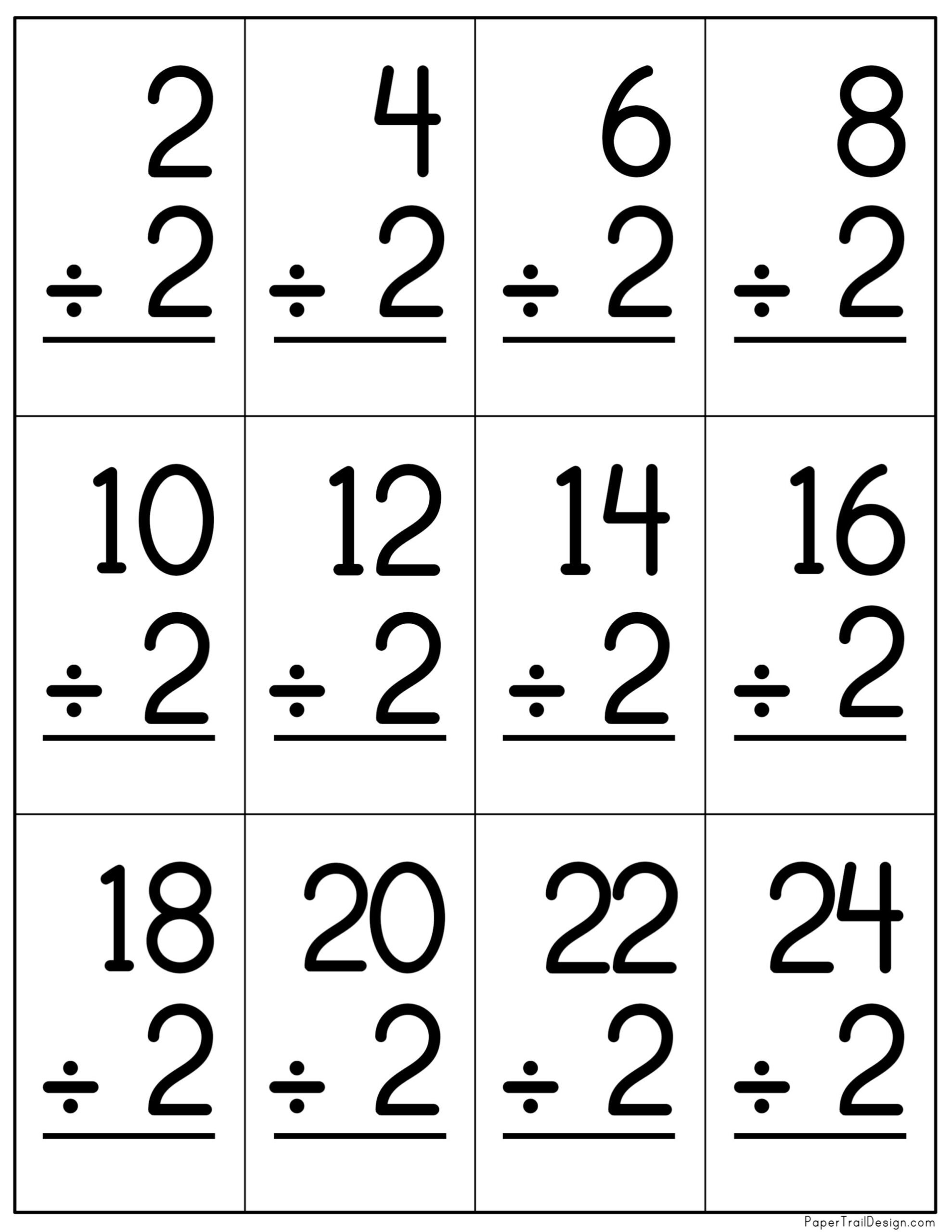 Division Flash Cards Printable - Paper Trail Design intended for Free Printable Division Flash Cards