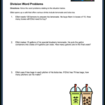 Division Word Problems—Free Worksheets For Grades 3 5 — Mashup Math Inside Free Printable Division Word Problems Worksheets For Grade 3