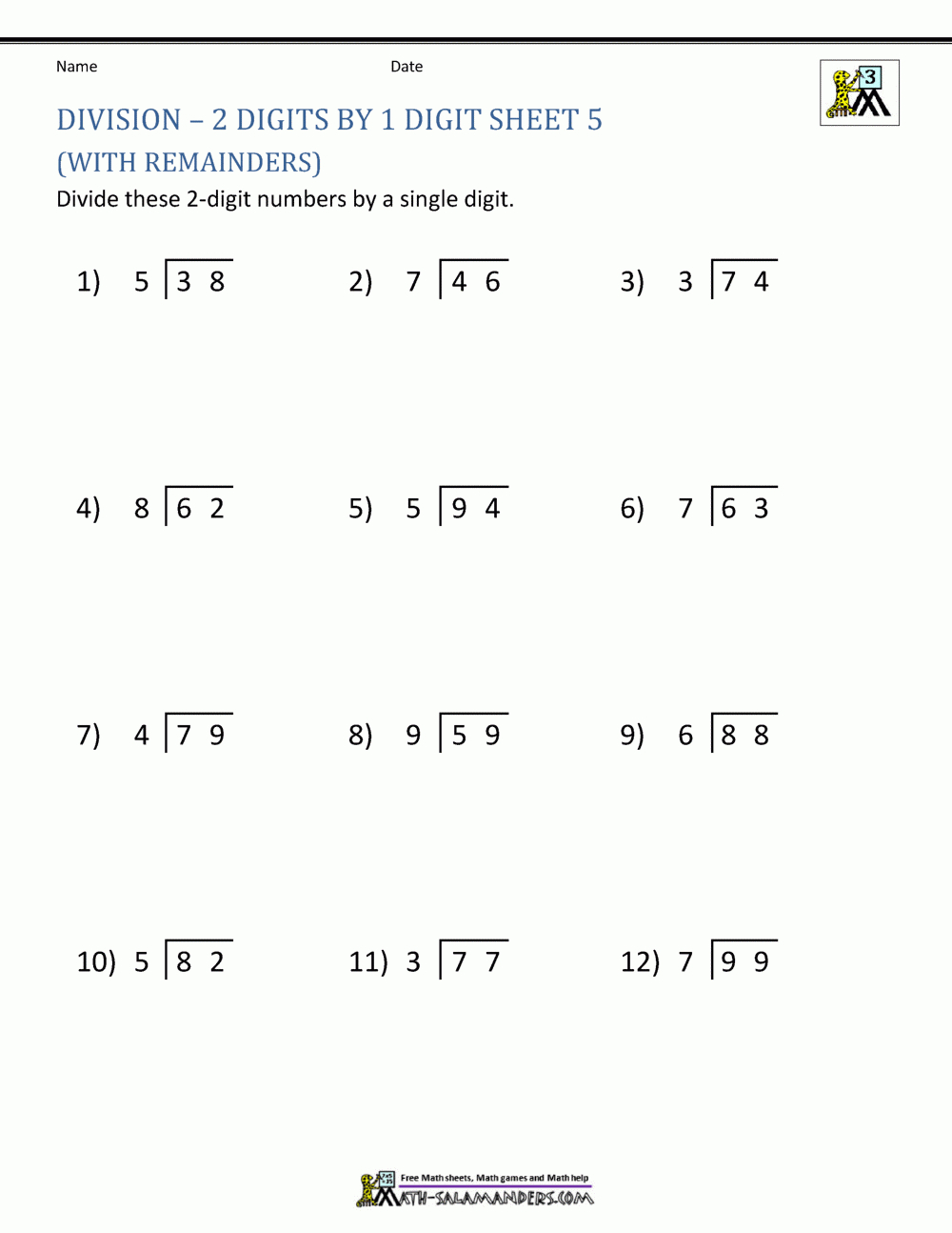 Division Worksheets 3Rd Grade regarding Free Printable Division Worksheets Grade 3