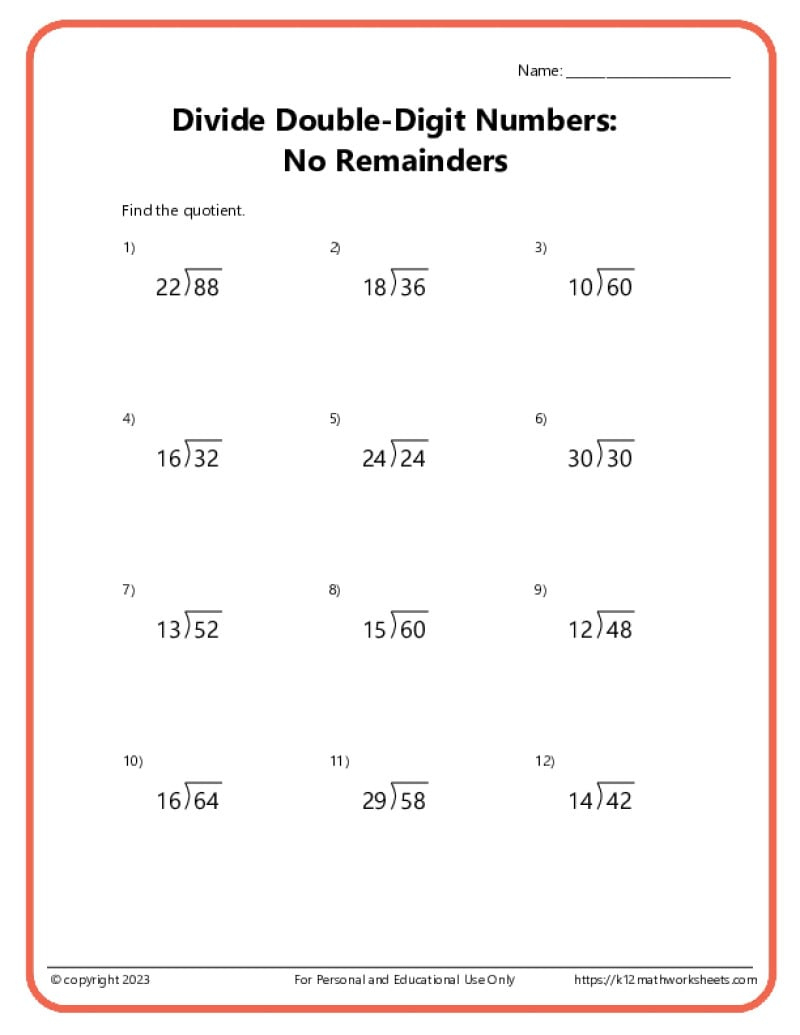 Division Worksheets - K12 Math Worksheets pertaining to Free Printable Division Worksheets Grade 3