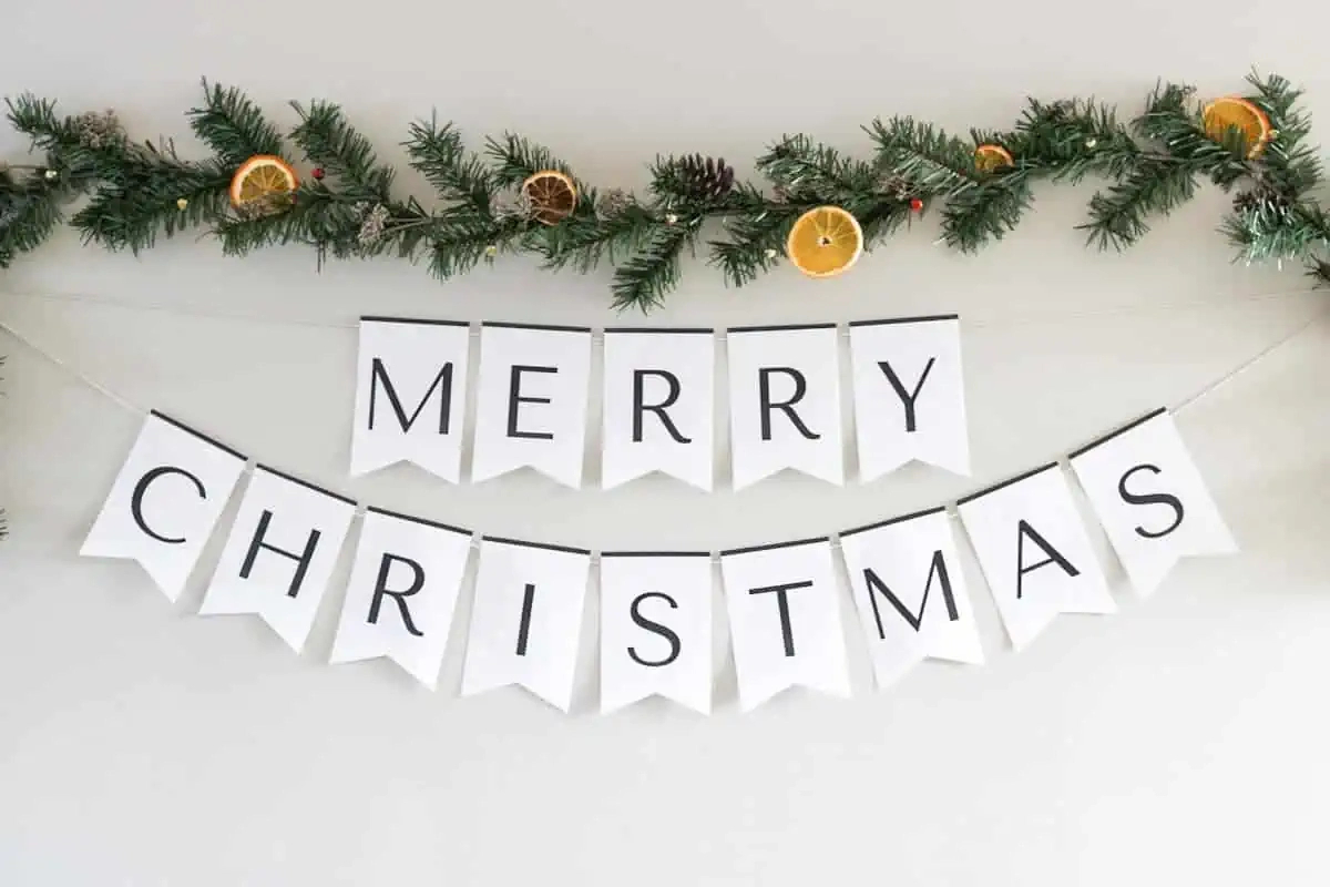 Diy Merry Christmas Banner | Free Printable - The Home Intent with Free Printable Christmas Banner