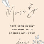 Diy Mimosa Bar Cart With Free Printable Mimosa Bar Sign | For Free Printable Mimosa Bar Sign