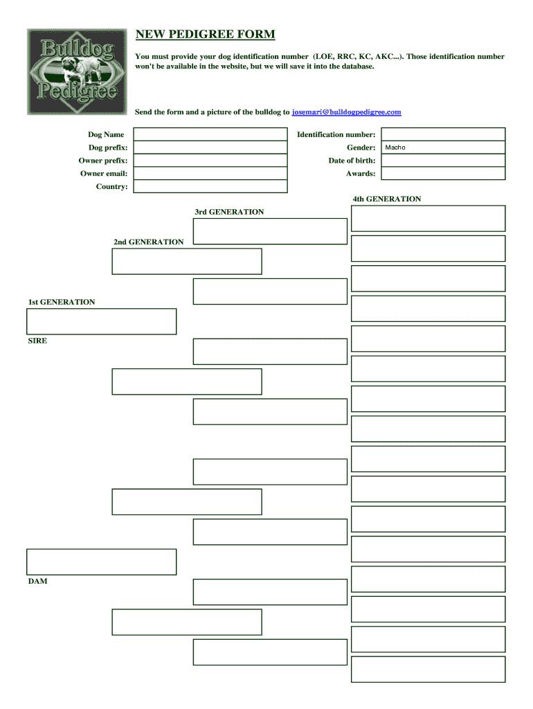 Dog Pedigree Template: Fill Out &amp;amp; Sign Online | Dochub in Free Printable Dog Pedigree Generator