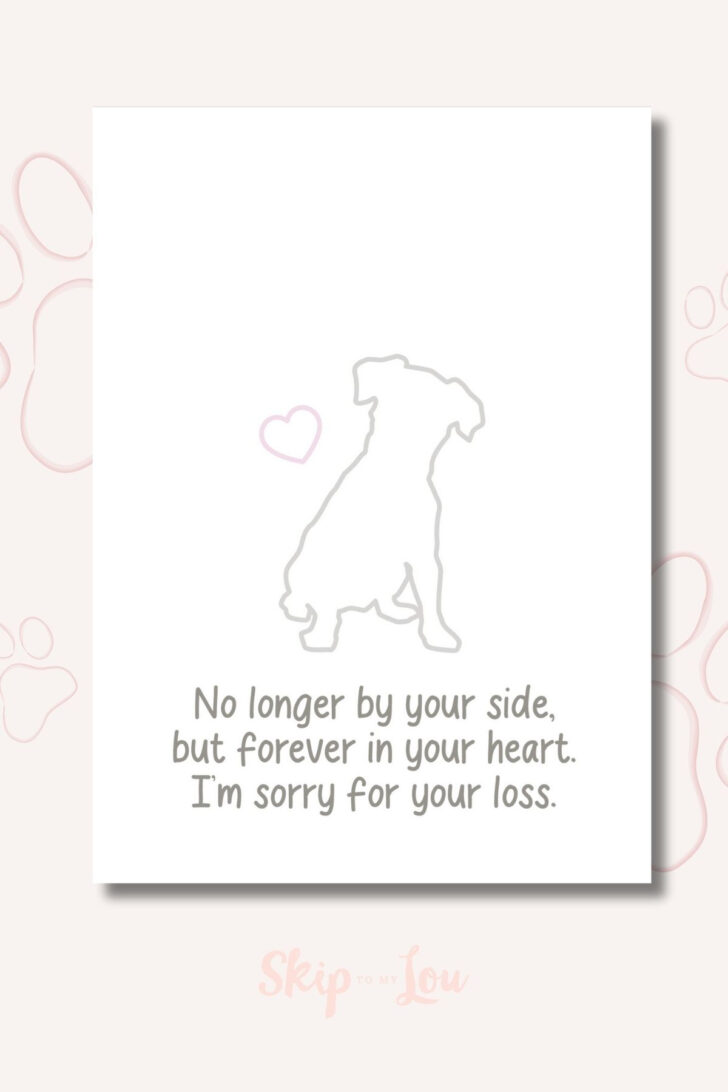 Free Printable Sympathy Cards For Loss of Dog