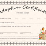 Doll Adoption Certificate Design Template In Psd, Word In Free Printable Adoption Certificate